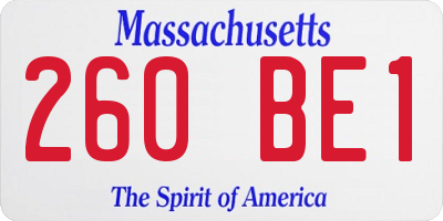 MA license plate 260BE1