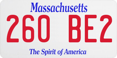 MA license plate 260BE2