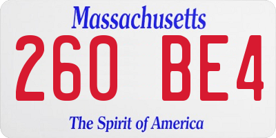 MA license plate 260BE4