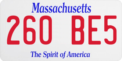 MA license plate 260BE5