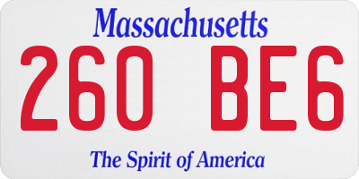 MA license plate 260BE6