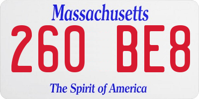 MA license plate 260BE8