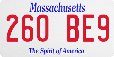 MA license plate 260BE9