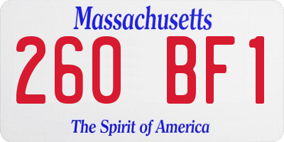 MA license plate 260BF1