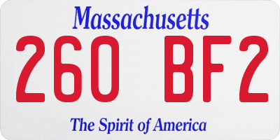 MA license plate 260BF2