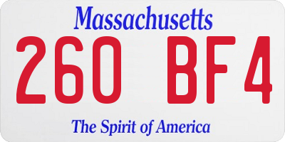 MA license plate 260BF4