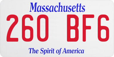 MA license plate 260BF6
