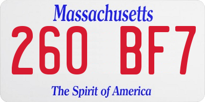 MA license plate 260BF7