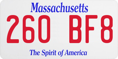 MA license plate 260BF8