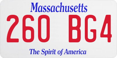 MA license plate 260BG4