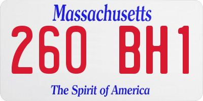 MA license plate 260BH1