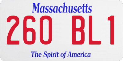 MA license plate 260BL1