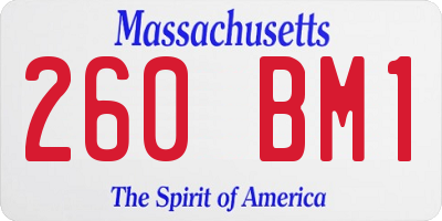 MA license plate 260BM1