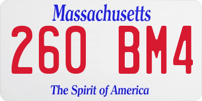 MA license plate 260BM4