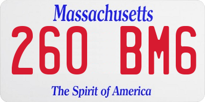 MA license plate 260BM6