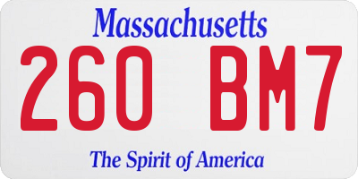 MA license plate 260BM7