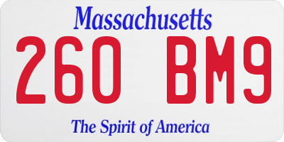 MA license plate 260BM9