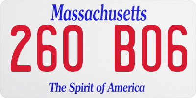 MA license plate 260BO6