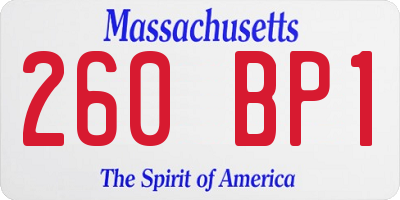 MA license plate 260BP1