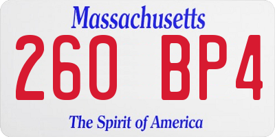 MA license plate 260BP4
