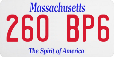 MA license plate 260BP6