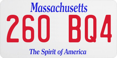 MA license plate 260BQ4