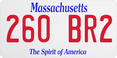 MA license plate 260BR2
