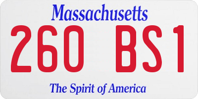 MA license plate 260BS1