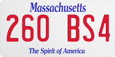 MA license plate 260BS4