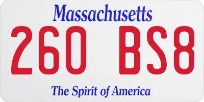 MA license plate 260BS8