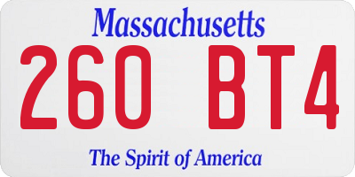 MA license plate 260BT4