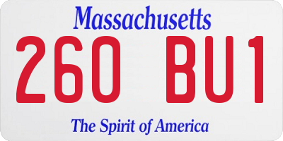 MA license plate 260BU1