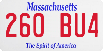 MA license plate 260BU4