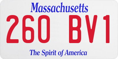 MA license plate 260BV1
