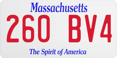 MA license plate 260BV4