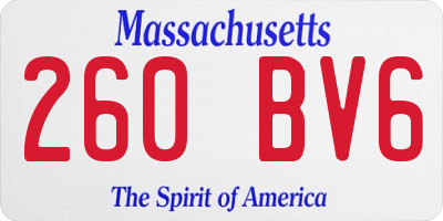 MA license plate 260BV6