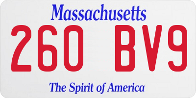 MA license plate 260BV9