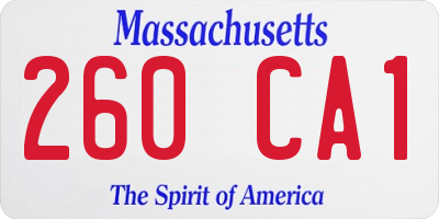 MA license plate 260CA1