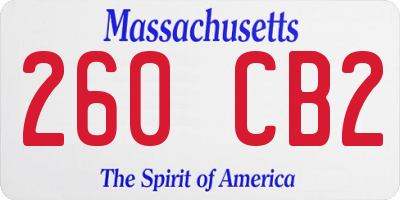 MA license plate 260CB2