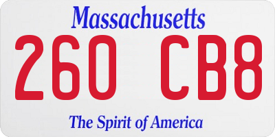 MA license plate 260CB8