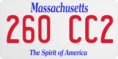 MA license plate 260CC2