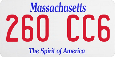 MA license plate 260CC6