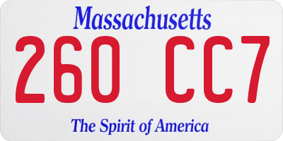 MA license plate 260CC7