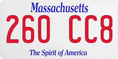 MA license plate 260CC8