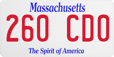 MA license plate 260CD0