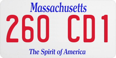 MA license plate 260CD1