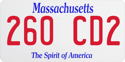 MA license plate 260CD2
