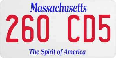 MA license plate 260CD5