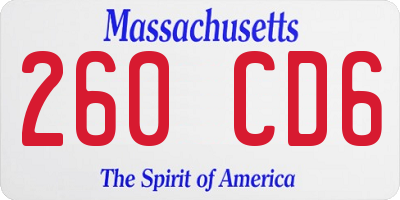 MA license plate 260CD6