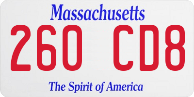 MA license plate 260CD8